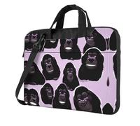 WBQLSL Gorillas Printing borsa a tracolla per computer portatile e valigetta, facile da trasportare per viaggi di lavoro e lavoro, Nero , 14 inch