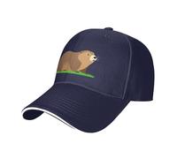 WBQLSL Groundhog on the Lawn - Cappello da baseball con visiera curva, unisex, colore: nero, blu navy, L