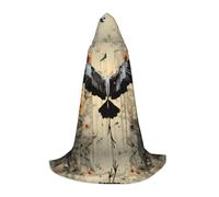 WBQLSL Gru che mostra il volo stampato piccolo mantello con cappuccio, costume, costume per adolescenti, decorazione per feste, taglie S/M/L