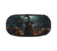 WBQLSL Halloween Trick-or-Treating Boy stampato cancelleria Storage Bag - multi-griglia stratificata astuccio portatile studente matita borsa