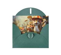WBQLSL Happy Mouse Paradise - Biglietti di auguri di colore verde scuro, perfetti per compleanni, matrimoni e biglietti di Natale