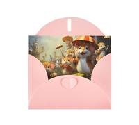 WBQLSL Happy Mouse Paradise Pink Holiday Cards - Perfetto per compleanni, matrimoni e biglietti di Natale