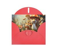 WBQLSL Happy Mouse Paradise Red Holiday Cards - Perfetto per compleanni, matrimoni e biglietti di Natale