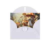 WBQLSL Happy Mouse Paradise White Holiday Cards - Biglietti d'auguri perfetti per compleanni, matrimoni e biglietti di Natale
