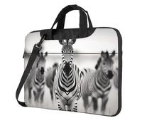 WBQLSL Herd of Zebras Borsa a tracolla e valigetta per computer portatile, facile da trasportare per viaggi d'affari e lavoro, Nero , 13 inch
