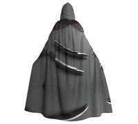 WBQLSL Hyper Pen - Mantello con cappuccio per Halloween, costume da rave (lunghezza 147 cm, altezza cappuccio 38 cm)