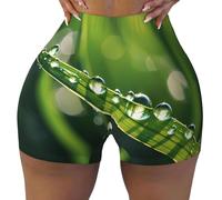 WBQLSL I pantaloncini sportivi da donna elasticizzati a Drop in The Ocean sono adatti per il tempo libero, l'uso quotidiano o abbigliamento sportivo, nero, S