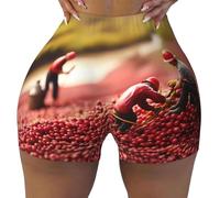 WBQLSL I pantaloncini sportivi elasticizzati da donna con stampa Cranberry sono adatti per il tempo libero, l'uso quotidiano o abbigliamento sportivo, nero, M