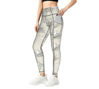 WBQLSL Ideals Set Sail - Pantaloni da yoga da donna, con tasche, morbidi e elasticizzati, a vita alta, per allenamento, palestra, uso quotidiano, Nero , XXL-5XL