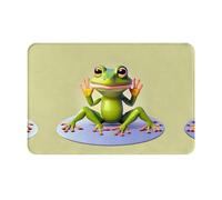 WBQLSL Il divertente zerbino per interni con rana che fa yoga adatto per porta d'ingresso, porta sul retro, patio, bagno, ecc