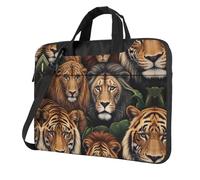 WBQLSL King of the Jungle Printing borsa a tracolla e valigetta, facile da trasportare per viaggi di lavoro e lavoro, Nero , 14 inch