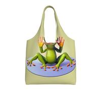 WBQLSL La divertente borsa a tracolla con rana che fa yoga - comoda da trasportare, adatta per shopping, lavoro e studio