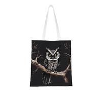 WBQLSL Late Night Owl Shopping Bag, unisex mano Tote leggera borsa di tela, adatta per shopping, promozione di eventi, viaggi, lavoro, borsa tote riutilizzabile,