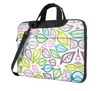 WBQLSL Linee colorate fogliame stampa laptop borsa a tracolla e valigetta, facile da trasportare per viaggi di lavoro e lavoro, Nero , 13 inch