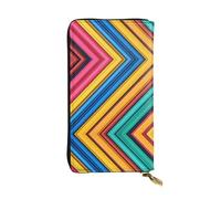 WBQLSL Linee colorate Pochette lunga in pelle con portamonete con cerniera e 12 scomparti per carte di credito, portafoglio per contanti da viaggio leggero