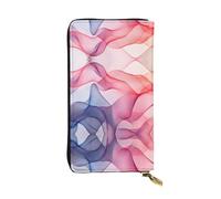 WBQLSL Linee di colore increspature Pochette lunga in pelle con portamonete con cerniera e 12 scomparti per carte di credito, portafoglio per contanti da viaggio leggero
