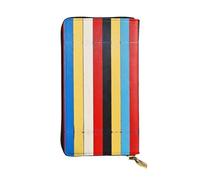 WBQLSL Linee di colore Pochette lunga in pelle con portamonete con cerniera e 12 scomparti per carte di credito, portafoglio per contanti da viaggio leggero