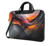 WBQLSL Linee di inchiostro Stampa borsa a tracolla per laptop e valigetta, facile da trasportare per viaggi di lavoro e lavoro, Nero , 13 inch