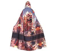 WBQLSL Lion Dance - Mantello stampato con cappuccio, per feste in maschera