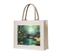 WBQLSL Little Bridge in the East, borsa portaoggetti leggera in tela, perfetta per spiaggia, picnic e shopping quotidiano
