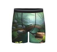WBQLSL Little Bridge in the East - Boxer da uomo, tessuto altamente elastico, traspirante, varie taglie (S-2XL), Nero, S