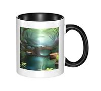 WBQLSL Little Bridge in the East, tazza in ceramica a doppio colore, classica tazza con manico grande, adatta per ufficio e tempo libero, adatta al microonde