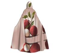 WBQLSL Lychee Halloween mantello in maschera con cappuccio mantello rave party costume (lunghezza 147 cm/cappuccio altezza 38 cm)