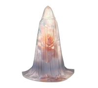 WBQLSL Magical White Roses Patterned L Wizard Cape, adatto per adulti e ragazzi cosplay, gamma completa S, M, L