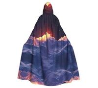 WBQLSL Mantella con cappuccio con stampa "Mountains at sunrise", costume per feste di carnevale e cosplay, adatto per adulti e bambini