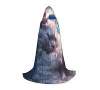 WBQLSL Mantella con cappuccio per cosplay, stampa ad alto numero di ottani per gatti e animali domestici, per giochi di ruolo