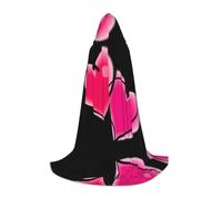 WBQLSL Mantella con cappuccio stampata con due cuori rosa, morbida e non pruriginosa, stile grande cappuccio, giacca con cappuccio per feste di palcoscenico