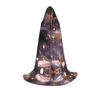 WBQLSL Mantella da mago con motivo a cristalli rosa, adatta per cosplay di adulti e ragazzi, gamma completa S, M, L