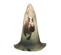 WBQLSL Mantella da mago con motivo ippopotamo, adatta per cosplay di adulti e adolescenti, taglia S, M, L