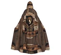 WBQLSL Mantello alla moda di carnevale, mantello con cappuccio di Halloween, unisex, carnevale, feste a tema e mascherata Rustic Lodge Bear modello