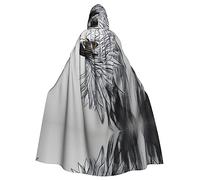 WBQLSL Mantello alla moda per carnevale, mantello con cappuccio per Halloween, unisex, carnevale, feste a tema e feste in maschera Schizzo di un'aquila