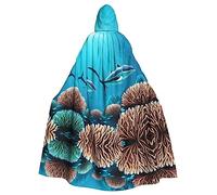 WBQLSL Mantello alla moda per carnevale, mantello con cappuccio per Halloween, unisex, per carnevale, feste a tema e feste in maschera con balene di mare profondo