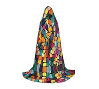 WBQLSL Mantello con cappuccio | Mosaico astratto L stampa - Gioco di ruolo Stage Costume Prop