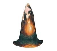 WBQLSL Mantello con cappuccio per cosplay, con stampa di un sacco di palme, per giochi di ruolo