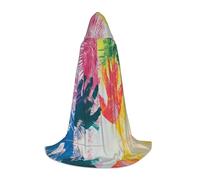 WBQLSL Mantello con cappuccio per cosplay | Dipingi le impronte delle mani stampate medio - Puntello per costume da palcoscenico di