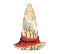 WBQLSL Mantello con cappuccio per cosplay | gregge di pecore stampato piccolo - costume scenico per giochi di ruolo