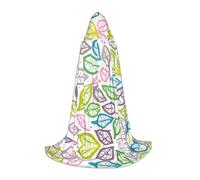 WBQLSL Mantello con cappuccio per cosplay | Linee colorate di fogliame M stampa - Puntello per costume da palcoscenico di ruolo