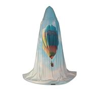 WBQLSL Mantello con cappuccio per cosplay, mongolfiera che vola in alta stampa M, per giochi di ruolo