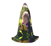 WBQLSL Mantello con cappuccio per cosplay, piccolo riccio che legge la stampa S, accessorio per costume da palcoscenico di ruolo