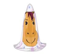 WBQLSL Mantello con cappuccio per cosplay | stampa a forma di testa di cavallo in stile cartone animato S - Gioco di ruolo