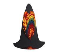 WBQLSL Mantello con cappuccio per cosplay, stampa con bandiera d'amore, per giochi di ruolo