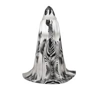 WBQLSL Mantello con cappuccio per cosplay | stampa di un branco di zebre L - Costume scenico per giochi di ruolo