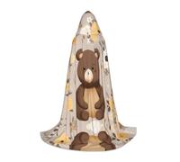 WBQLSL Mantello con cappuccio per cosplay, stampa Happy Bear S, accessorio per costume da palcoscenico