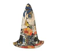 WBQLSL Mantello con cappuccio per cosplay | Stampa Origami S - Puntello per costume da palcoscenico per giochi di ruolo