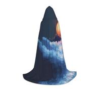 WBQLSL Mantello con cappuccio | Stampa L gradiente alba - Costume scenico per giochi di ruolo