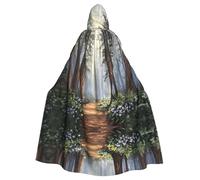 WBQLSL Mantello con cappuccio stampato Mangroves in the mist - Costume per feste di Natale/Carnevale, adatto per adulti e bambini